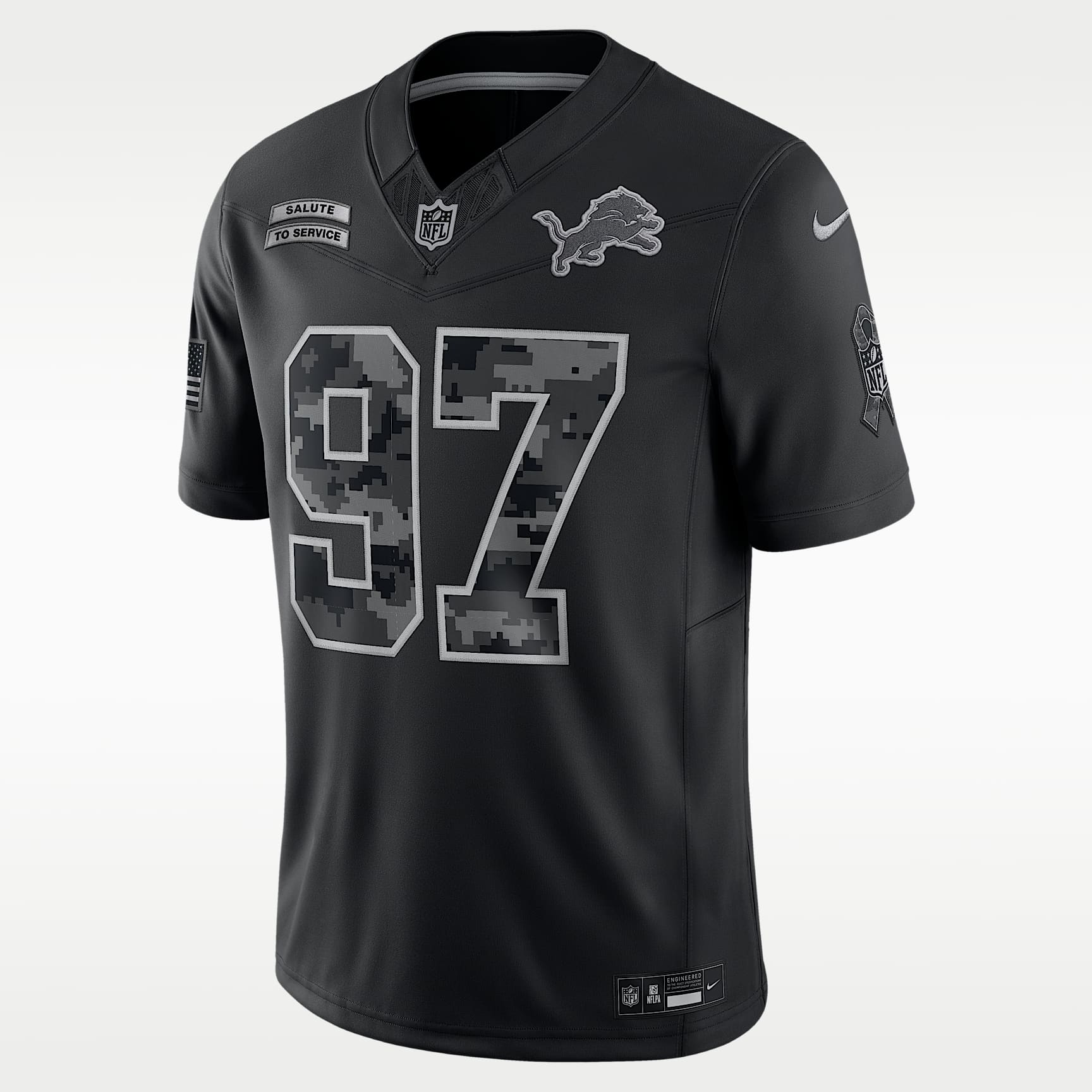 Nike Lions ユニフォーム Aidan Hutchinson Detroit Lions Salute to Service Men's Nike Dri